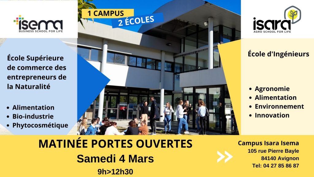 Samedi 4 mars 2023 Journée Portes Ouvertes de l'Isema • Isema